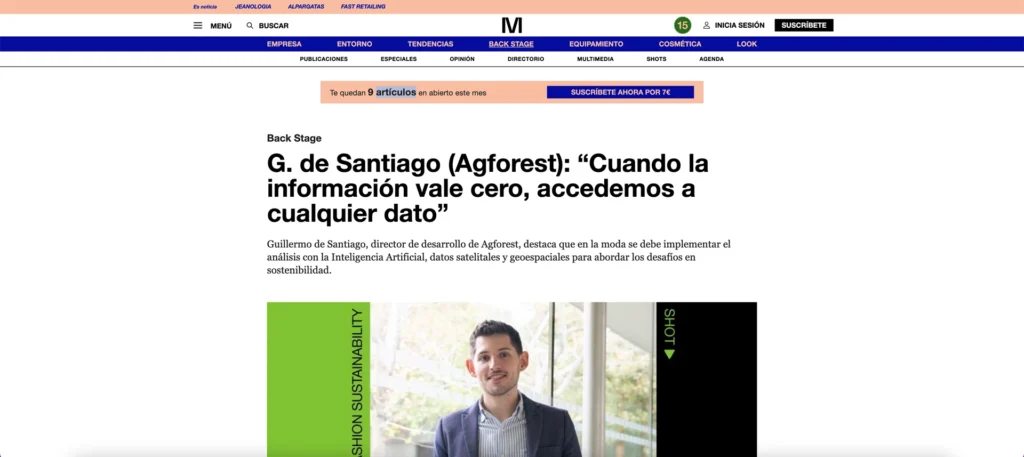 G. de Santiago (Agforest): “When information is worth zero, we have access to any data” – modaes